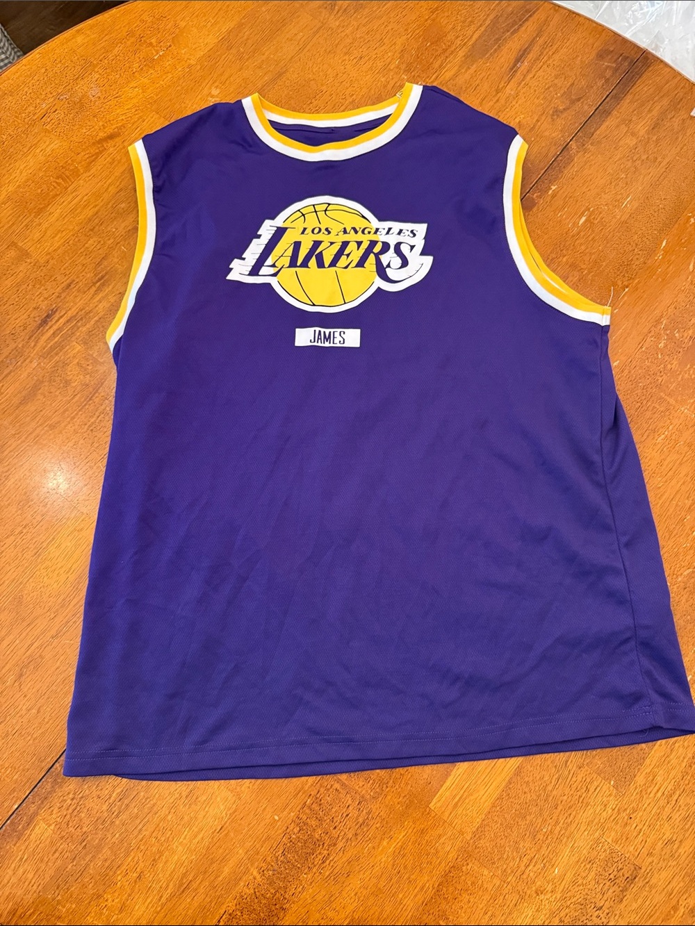 NBA Los Angeles Lakers Purple and Yellow Sleeveless Jersey xl